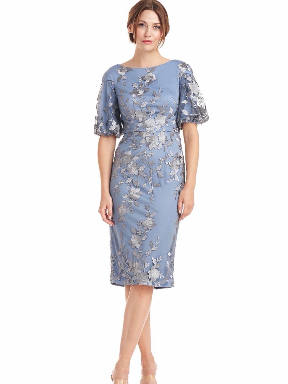 JS Collections Daisy Puff Sleeve Midi Dress